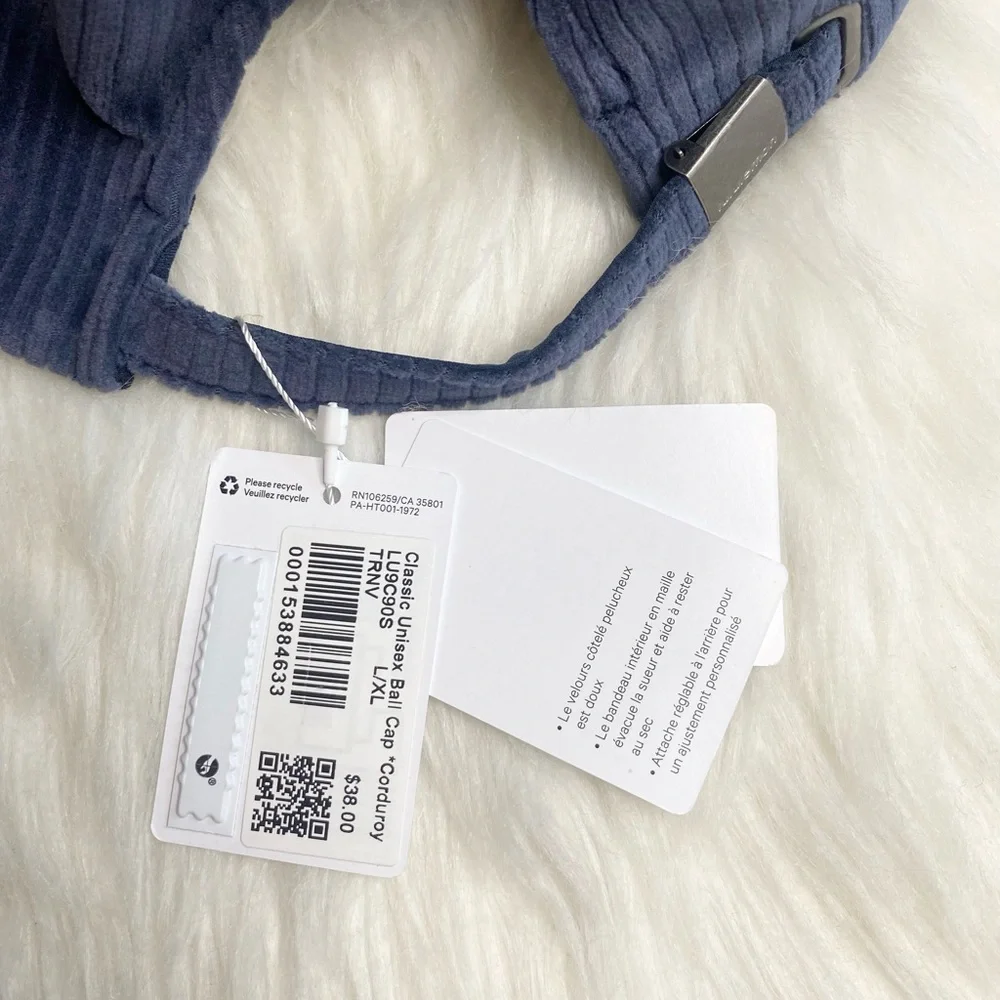Lululemon Classic Unisex Ball Cap Corduroy TRUE NAVY TRNV L/XL NWT
